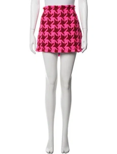 Pre-owned Versace Virgin Wool Mini Skirt W/ Tags In Pink