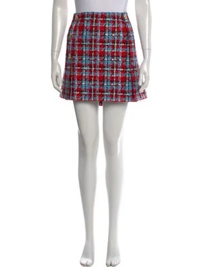 Pre-owned Versace Virgin Wool Mini Skirt W/ Tags In Purple