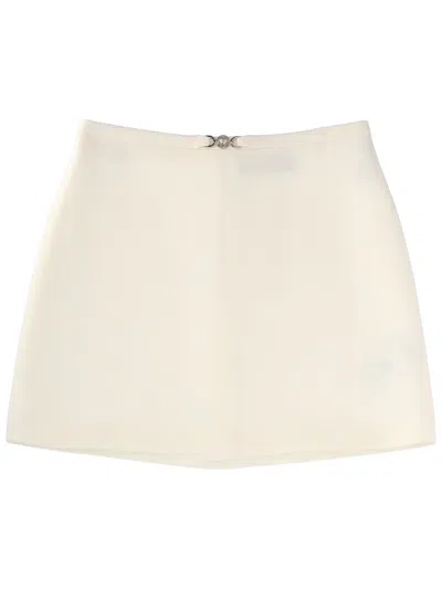 Versace Virgin Wool Miniskirt In White