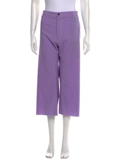 Pre-owned Versace Virgin Wool Pants In Purple