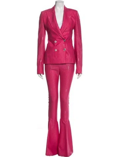 Pre-owned Versace Virgin Wool Pantsuit In Pink