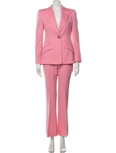 Pre-owned Versace Virgin Wool Pantsuit In Pink