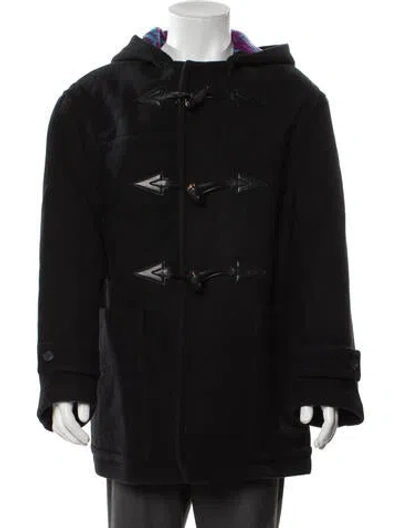 Pre-owned Versace Virgin Wool Parka In Black
