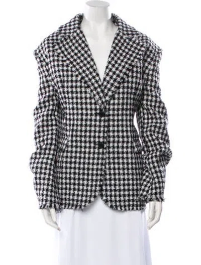 Pre-owned Versace Virgin Wool Plaid Print Blazer W/ Tags In Black