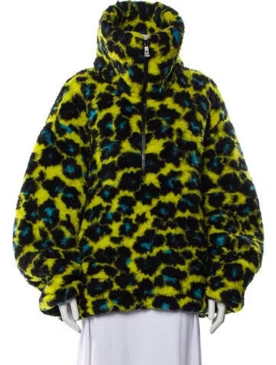 Pre-owned Versace Virgin Wool Printed Parka W/ Tags In Green