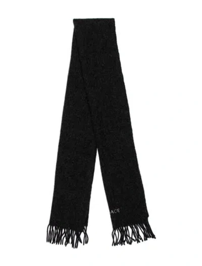 Pre-owned Versace Virgin Wool Scarf In Grey