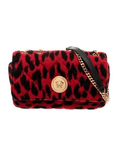 Pre-owned Versace Virgin Wool Shoulder Bag In Red