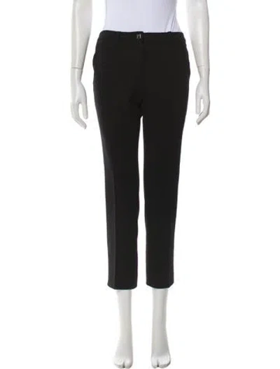 Pre-owned Versace Virgin Wool Straight Leg Pants In Black