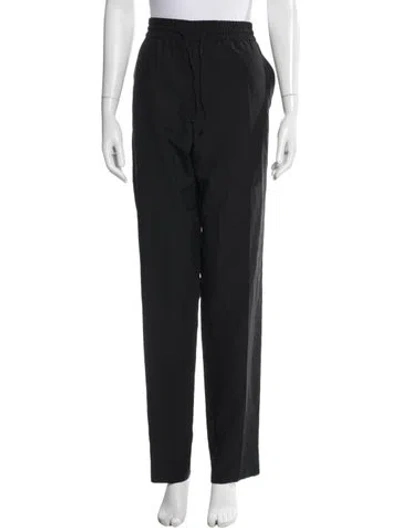 Pre-owned Versace Virgin Wool Straight Leg Pants In Blue
