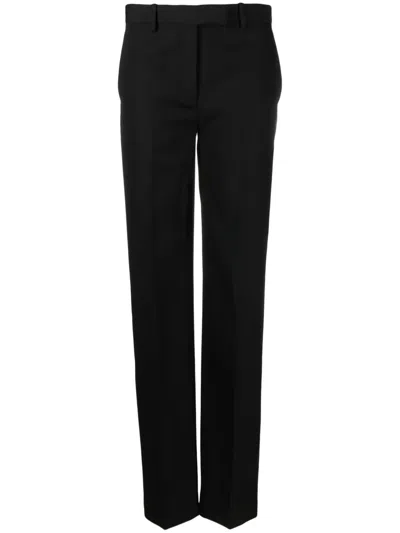 Versace Virgin-wool Tailored Trousers In Black