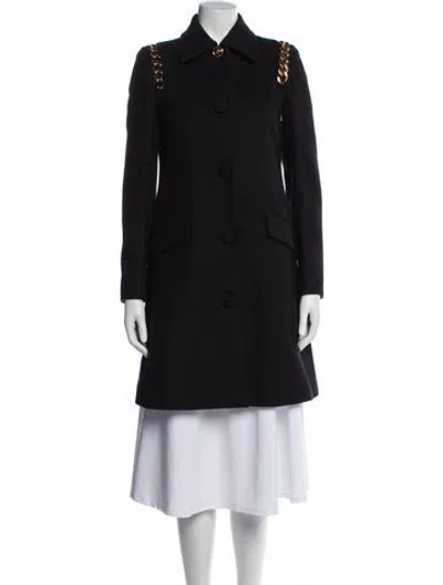 Pre-owned Versace Virgin Wool Trench Coat In Brown