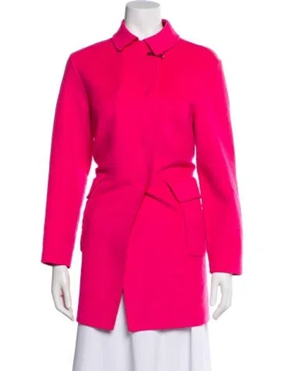 Pre-owned Versace Virgin Wool Trench Coat In Pink