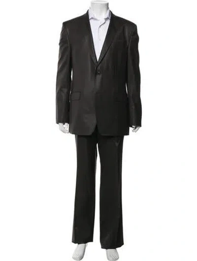 Pre-owned Versace Virgin Wool Two-piece Suit In Black