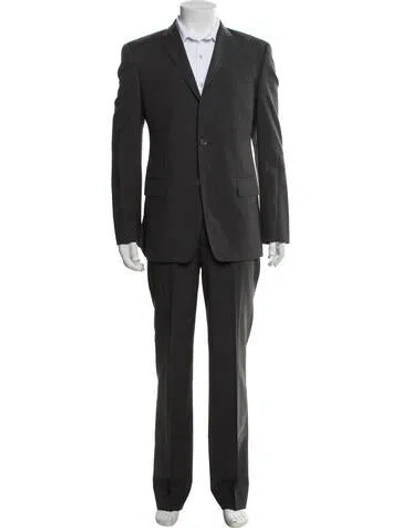 Pre-owned Versace Virgin Wool Two-piece Suit In Grey
