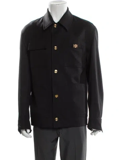Pre-owned Versace Virgin Wool Utility Jacket In Gray