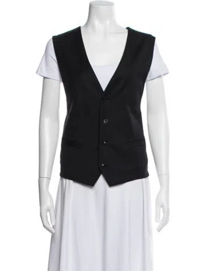 Pre-owned Versace Virgin Wool Vest In Black
