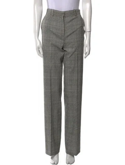 Pre-owned Versace Virgin Wool Wide Leg Pants In Gray