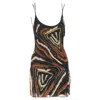 Versace Virtus Bead Embellished Dress In Brown