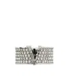 Versace Virtus Crystal-embellished Ring In Gray