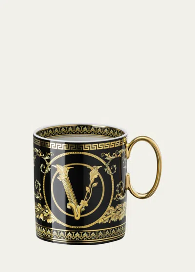 VERSACE VIRTUS GALA BLACK MUG WITH HANDLE