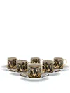 Versace Set Of Six Espresso Cups In Schwarz