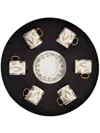 Versace Virtus Gala Espresso Cup And Saucers (set Of 6) In Gold