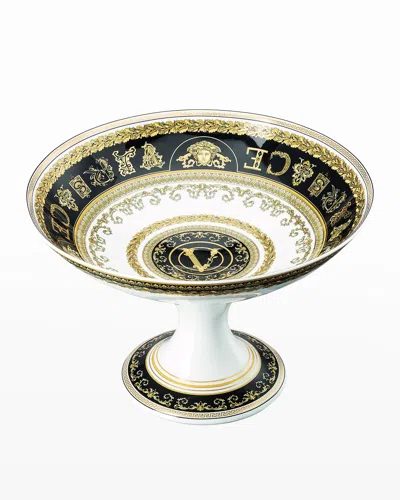 Versace Virtus Gala Footed Bowl In Multi