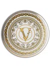 Versace Virtus Gala White Bread & Butter Plate In Gold