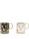 Versace Virtus Gala Coffee Set (set Of Two) In Black