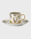 Versace Virtus Gala White Ad Cup & Saucer In Multi