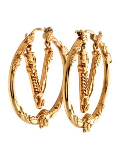 Pre-owned Versace Virtus Hoop Earrings In Multicolor