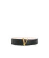 Versace Virtus Leather Belt In Black