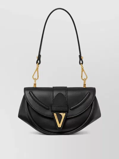 Versace Virtus Leather Clutch Bag In Black