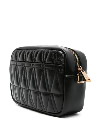 Versace Virtus Leather Crossbody Bag In Black