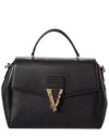 Versace Virtus Leather Satchel In Black
