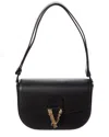 Versace Leather Shoulder Bag In Black