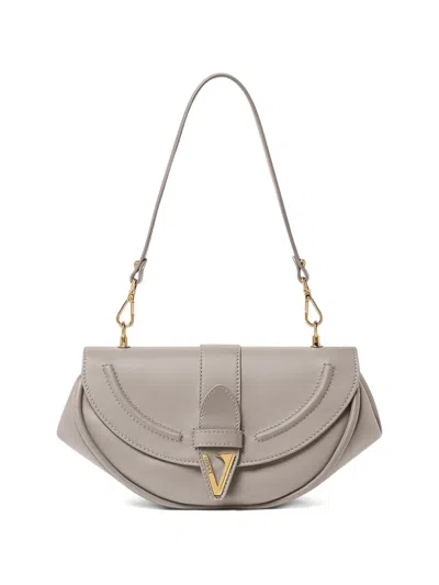 Versace Virtus Logo-plaque Shoulder Bag In Neutral