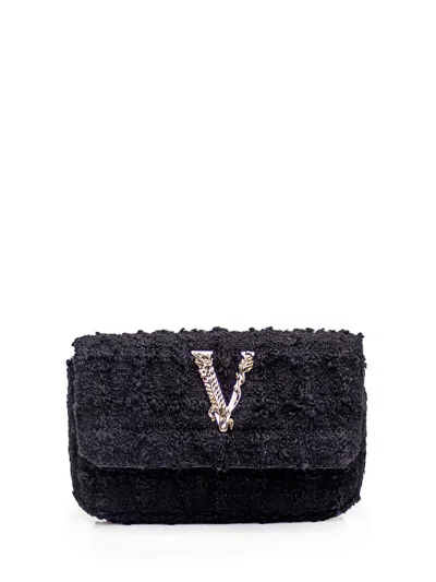 Versace Virtus Mini Bag In Nero-oro