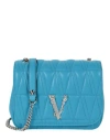VERSACE VERSACE VIRTUS QUILTED EVENING BAG WOMAN CROSS-BODY BAG BLUE SIZE - TANNED LEATHER