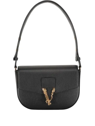 Versace Virtus Shoulder Bag In Black