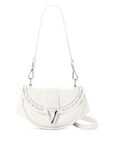 Versace Virtus Small Leather Shoulder Bag In White
