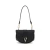 Versace Virtus Small Shoulder Bag In Black