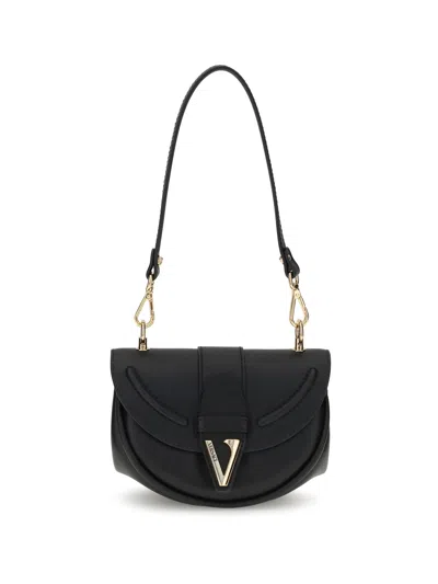 Versace Virtus Small Shoulder Bag In Black