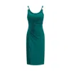Versace Cocktail Dress Responsible Vicose Liquid Jersey In Green