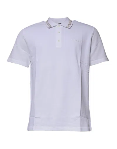 Versace Viscose Colla Men Polo Short Sleeves Men's T-shirt In White