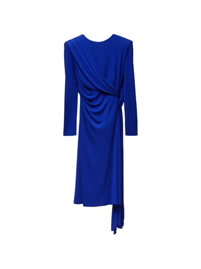 Versace Robe En Jersey Crêpe De Viscose In Blue