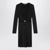 Versace Viscose Jersey Midi Dress Buckle Draped In Black