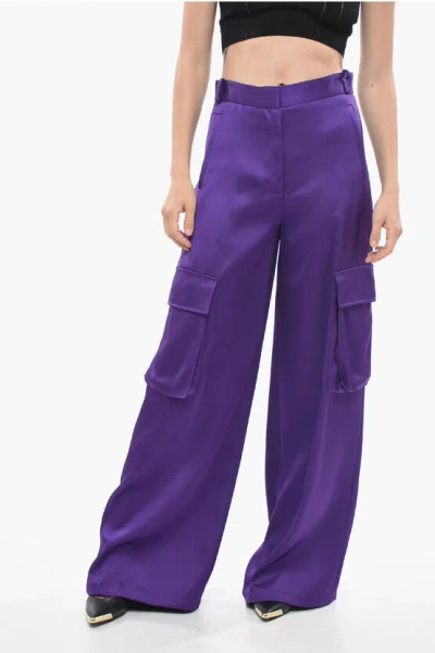 Versace Purple Wide Cargo Pants