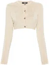 Versace Viscose Short Cardigan In Neutral