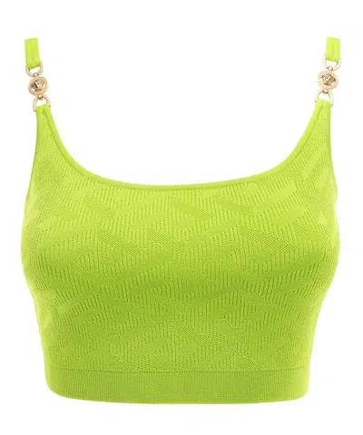 Versace Viscose Top In Green